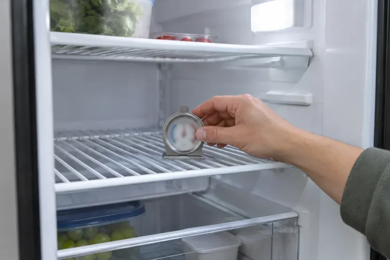 Placing a thermometer in an RV fridge after clearing a fault code