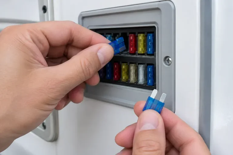 Replacing a blade fuse on an RV converter panel