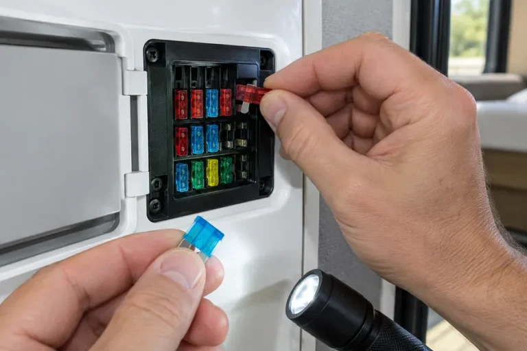 Pulling a blade fuse from an RV 12V fuse panel
