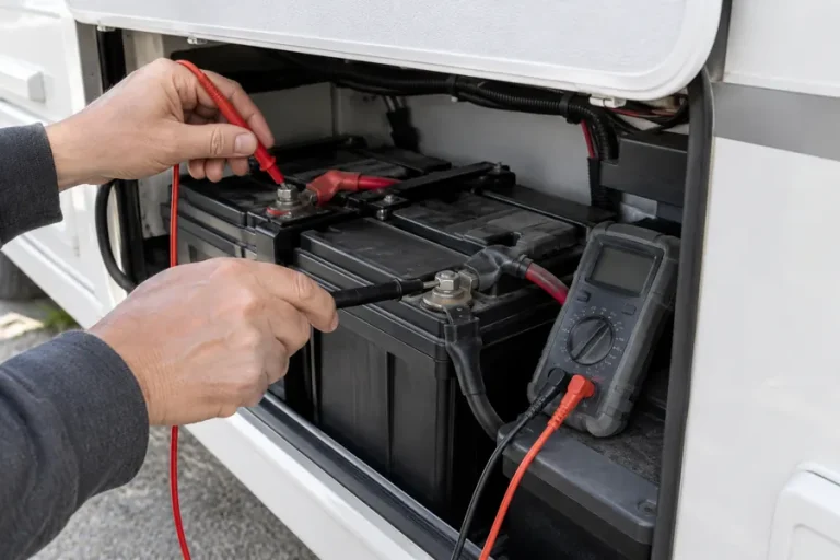 Measuring RV house battery voltage with a multimeter