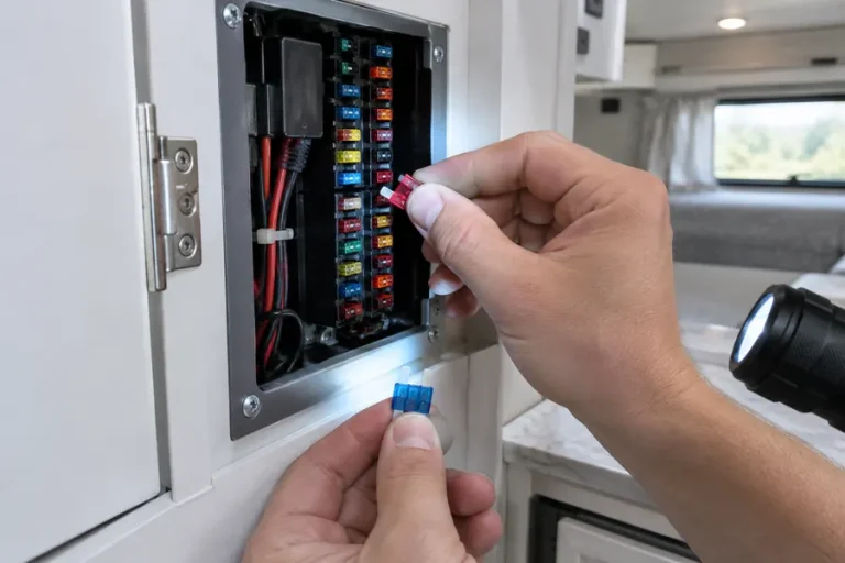 Pulling a blade fuse from an RV 12V fuse panel